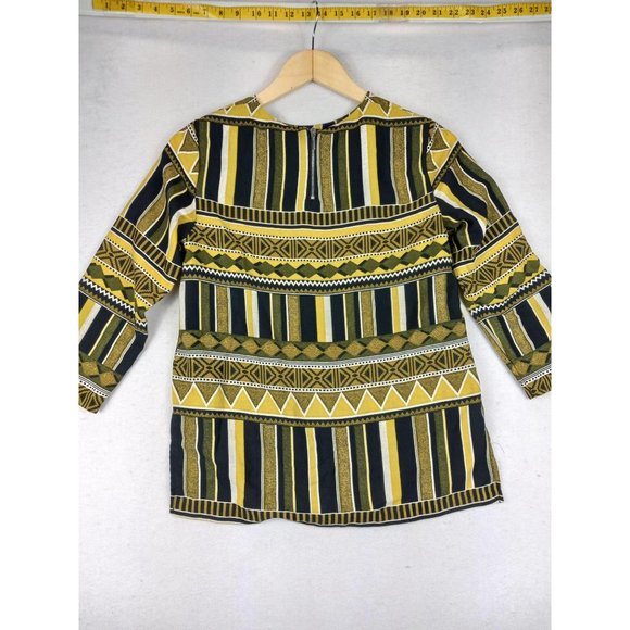 H&M Yellow Aztec long sleeve shirt size 4 - Picture 2 of 6
